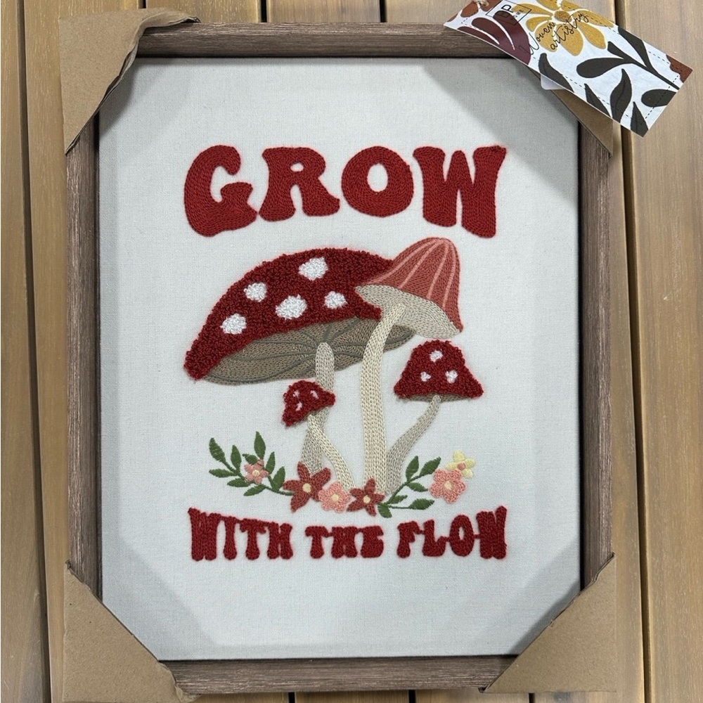 Grow with the Flow Mushroom Wall Art